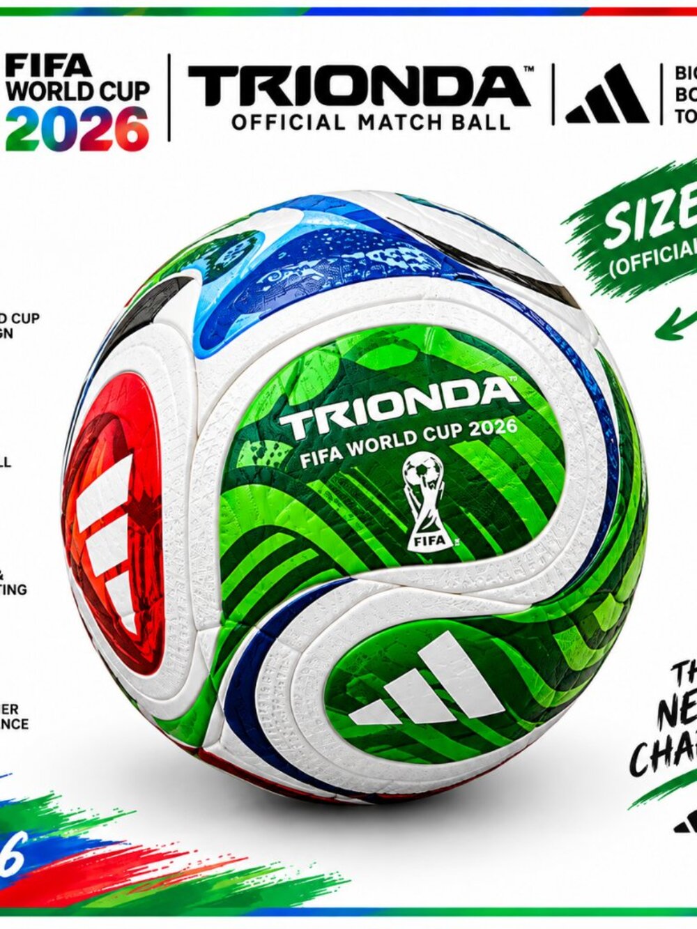 TRIONDA FIFA World Cup 2026 Official Match Ball – Soccer Ball Size 5